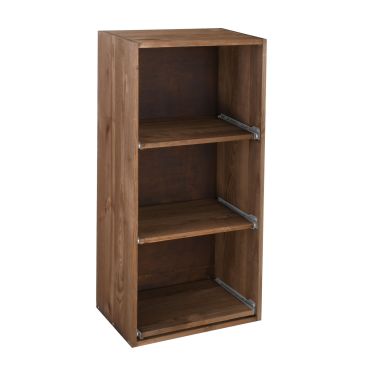 Regal na wino modul BOX, wysuwane pólki, braz