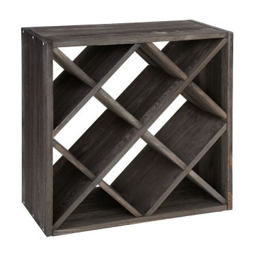 Regal na wino 52 cm, modul, kratka, drewno, bejca tabacco