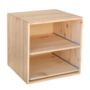 Regal na wino 52 cm, modul z szufladami na skrzynki z winem, natura