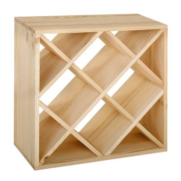Regal na wino 52 cm, modul, drewno natura, kratka