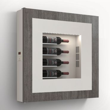Klimatyzowany scienny stojak na wino na 4 butelki, model 3