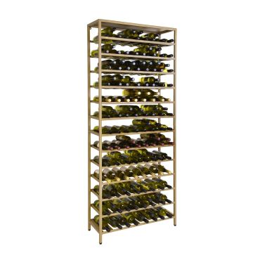 Metalowy regal na wino BLACK PURE, model 1, malowany proszkowo na kolor zloty