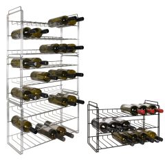 Regał na wino SAUVIGNON - Metalowy, z możliwością układania w stosy