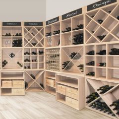 Regaly na wino seria CAVEPRO drewno, jasny dab