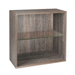 Regal modulowy ze szklanym blatem, wenge