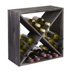 Regał na wino 52 cm, moduł X-cube, drewno, bejca tabacco