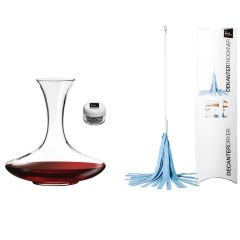 Mundgeblasene Kristallglas-Karaffe inkl. Reinigungsperlen & Trockner