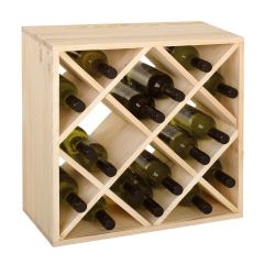 Regal na wino 52 cm, modul, drewno natura, kratka