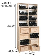Stojak na wino CaveauSTAR, model 4 na 216 butelek lub wiecej.