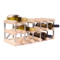 Regal na wino TREND na 15 butelek, naturalny, do samodzielnego montazu