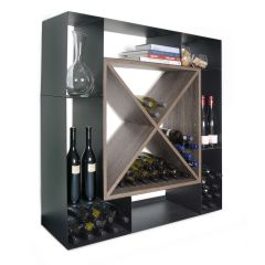 Designerski stojak na wino NERO wykonany z metalu malowanego proszkowo