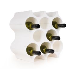Wine rack system SET-UP, synthetic material in white