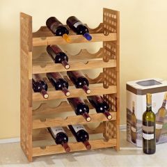 Regal na wino NORDIC, zestaw 5, na 20 butelek, wykonany z drewna