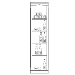 System stojaków na wino Piedmont, model 1, fornir debowy, ciemnobrazowy