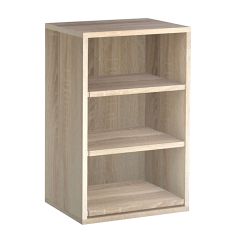 Modul z 3 wysuwanymi pólkami na pudelka (do 19 cm wys.), szer. 45 x gleb. 33 cm, jasny dab