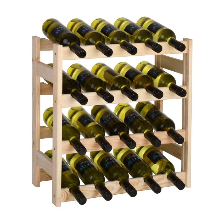 Regal na wino SIMPLEX model 1, drewno, natura