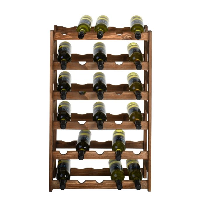 Regał na wino SIMPLEX model 2, drewno bejcowane na brązowo