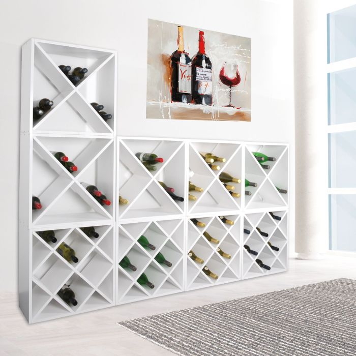 Regal na wino 52 cm, modul X-cube, bialy lakier