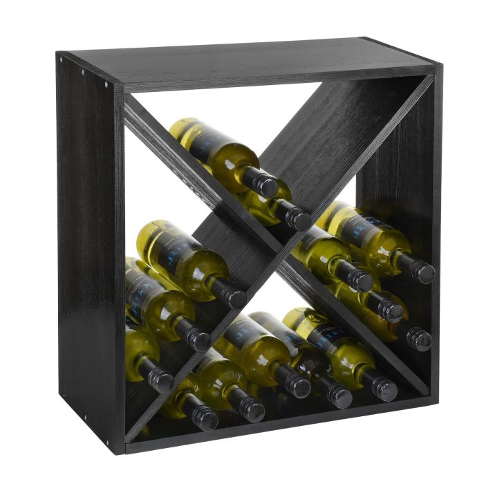 Regal na wino 52 cm, X-Cube czarny lakier