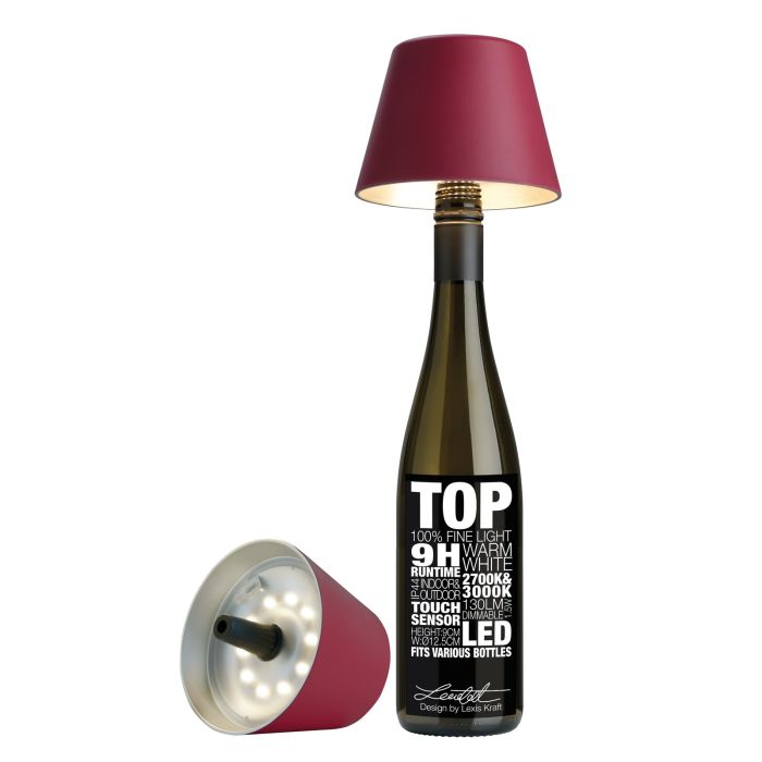 Górna 2,0-calowa lampka LED do butelek z klipsem
