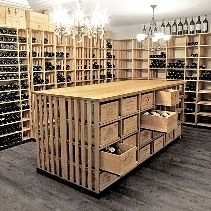 System regałów na wino CaveauSTAR wykonany z litego drewna jodły szwajcarskiej