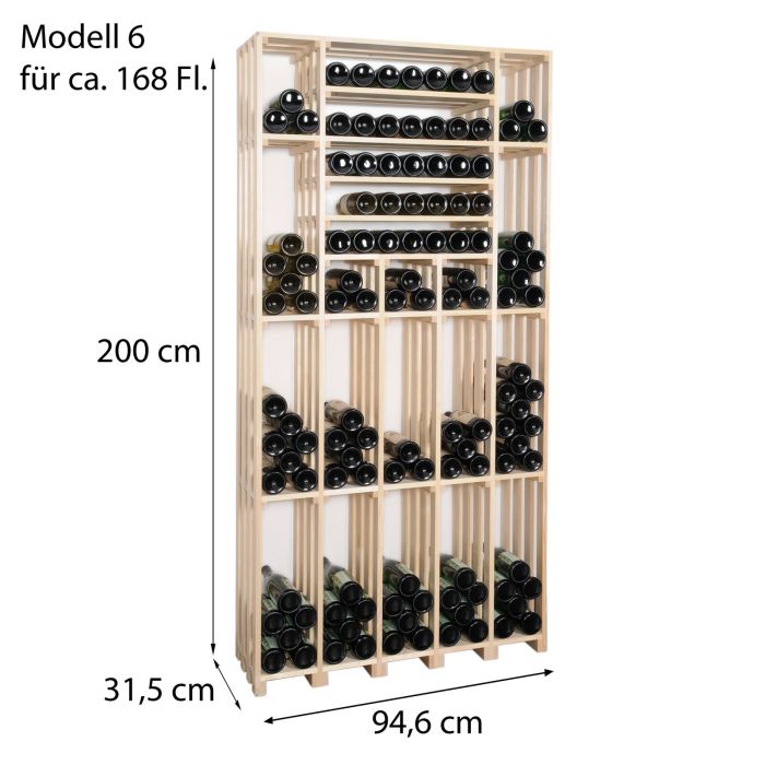 Stojak na wino CaveauSTAR, model 6 na 168 fl.