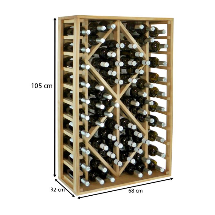 Regal na wino PROVINALIA, model 2 f. 60 fl., drewno sosnowe