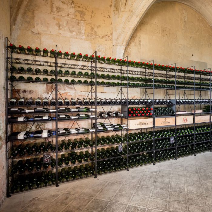 System stojaków na wino LA CAVE z metalu, wys. 220 cm
