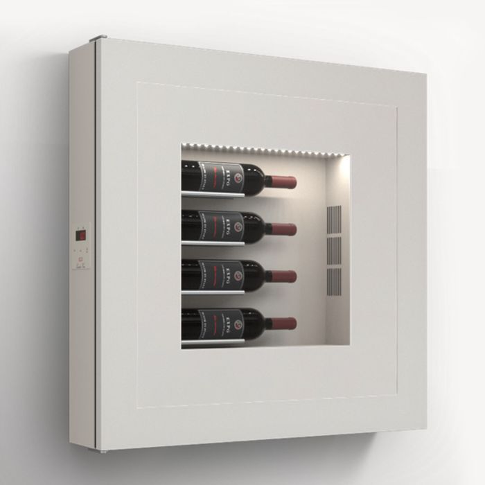 Klimatyzowany scienny stojak na wino na 4 butelki, model 1