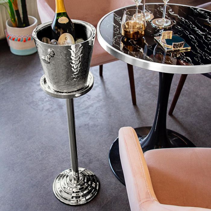Chlodziarka do wina/szampana CAPRI ze stojakiem, kolor srebrny