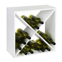 Regał na wino , modul X-cube, biały lakier, 52 cm