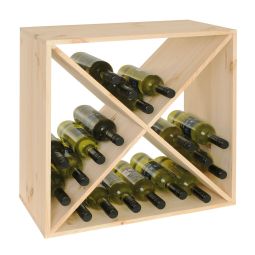 Regal na wino 52 cm, modul-X, drewno, natura