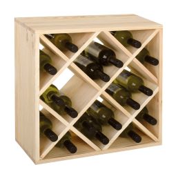 Regal na wino 52 cm, modul, drewno natura, kratka