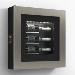 Klimatyzowany scienny stojak na wino na 3 butelki, model 4