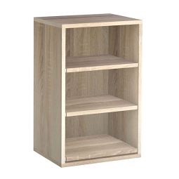 Modul z 3 wysuwanymi pólkami na pudelka (do 19 cm wys.), szer. 45 x gleb. 33 cm, jasny dab
