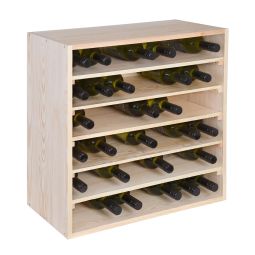 Regal na wino 60 cm, modul LINEA, naturalne drewno sosnowe