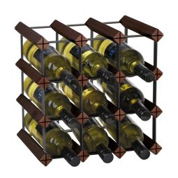 Regal na wino Trend PREMIUM na 12 butelek (wys. 33,5 x szer. 33,5 cm), brazowy